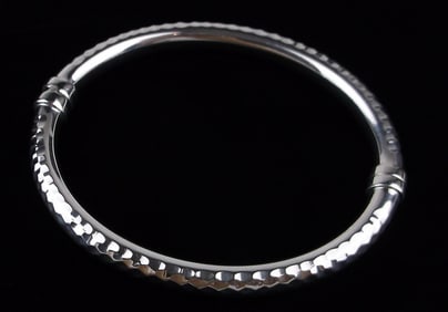 Mint Vintage Sterling Silver Hinged Bracelet 7"