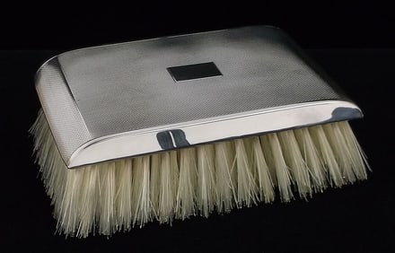 Mint Big Heavy Antique English Sterling Silver Brush Signed