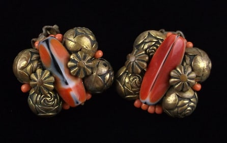 Beautiful Antique 1940s Miriam Haskell Earrings