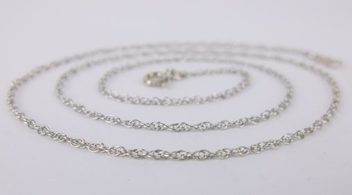 Mint Vintage 14kt White Gold Helix Rope Chain Necklace 15"