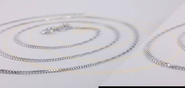 Mint Vintage Sterling Silver Box Chain Necklace 16": Guaranteed Solid 925 Sterling Silver, in Excellent Condition