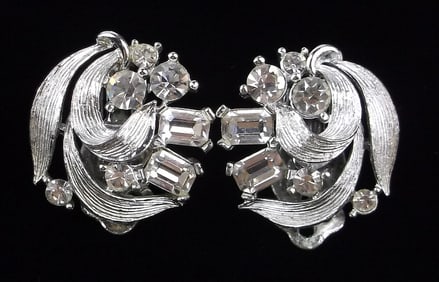 Mint Vintage 1950s Lisner Rhinestone Earrings