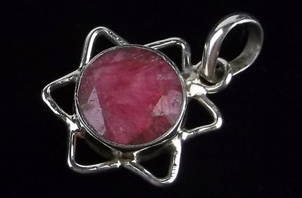 New Bali Sterling Silver 2ct Ruby Sun Pendant