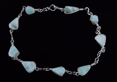 New Healing Larimar Bracelet 9.5 Inch Length