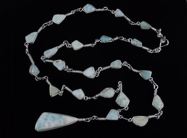 New Healing Larimar Necklace 20" Inch Length
