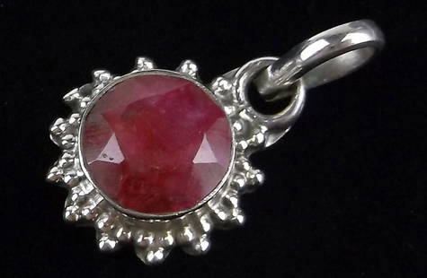 New Bali Sterling Silver 1ct Ruby Sun Pendant: Solid Sterling Silver Guaranteed, in Brand New Never Worn Condition.