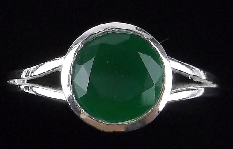 New Sterling Silver Green Chalcedony Ring 6.5 (1 of 2)