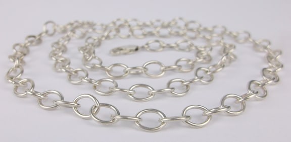 New Vintage Heavy Sterling Silver Chain Necklace 24"