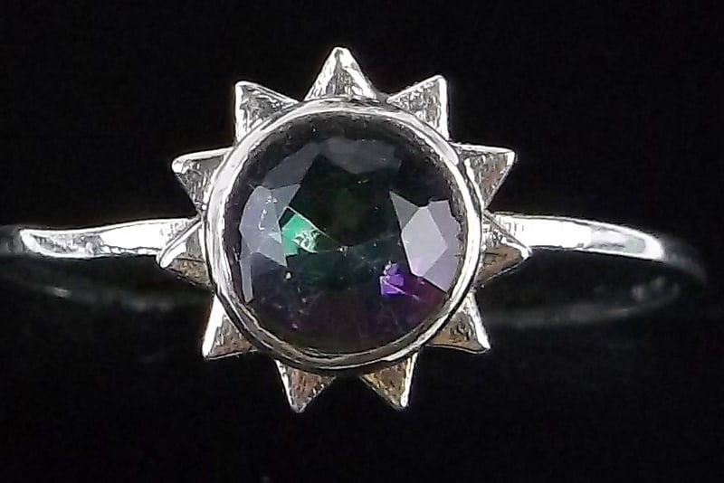 New Sterling Silver Rainbow Topaz Sun Ring 8.5 (1 of 2)