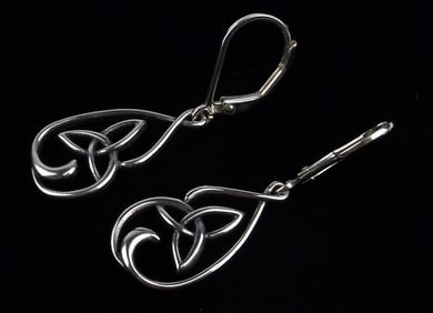 Mint Designer Sterling Silver Drop Earrings