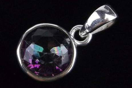 New Sterling Silver Rainbow Topaz Pendant: Solid Sterling Silver Guaranteed, in Brand New Never Worn Condition.