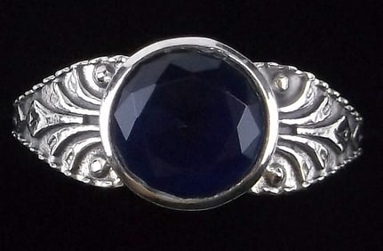 New Bali Sterling Silver Blue Chalcedony Ring 8.5