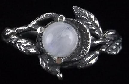 New Thick Sterling Silver Moonstone Tree Branch Ring 6