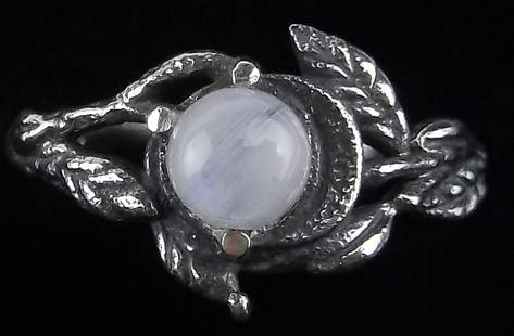 New Thick Sterling Silver Moonstone Tree Branch Ring 6: Solid Sterling Silver Guaranteed, in Brand New Never Worn Condition.