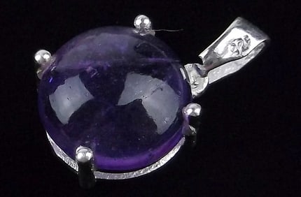 New Sterling Silver 5ct Amethyst Pendant