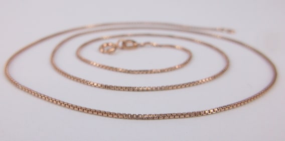 Mint Vintage Italian Gold Over Sterling Box Chain Necklace 18.5"