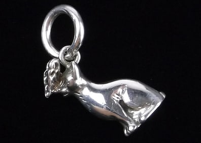 Mint Vintage Sterling Silver Cat Butterfly Pendant