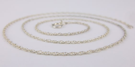 Stunning Vintage Italian Sterling Silver Chain Necklace 18"