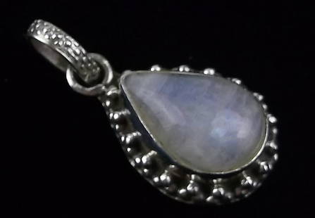 New Bali Sterling Silver Moonstone Pendant: Solid Sterling Silver Guaranteed, in Brand New Never Worn Condition.