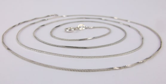 Mint Vintage Italian Sterling Silver Box Chain Necklace 26"