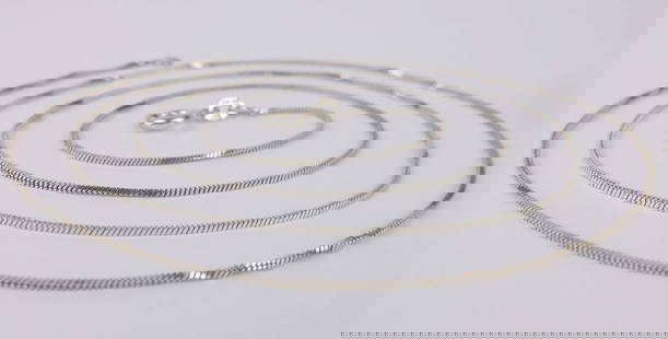Mint Vintage Italian Sterling Silver Box Chain Necklace 26": Guaranteed Solid 925 Sterling Silver, in Excellent Condition