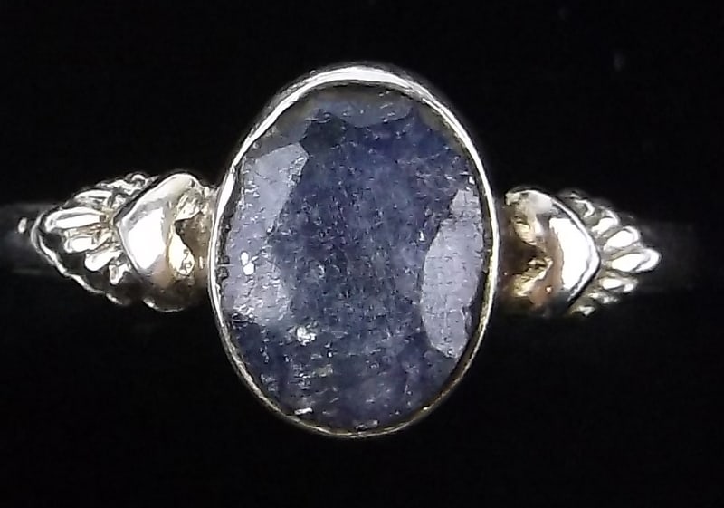 New Sterling Silver 1ct Sapphire Solitaire Ring 7.25 (1 of 2)