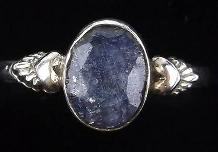 New Sterling Silver 1ct Sapphire Solitaire Ring 7.25: Solid Sterling Silver Guaranteed, in Brand New Never Worn Condition.
