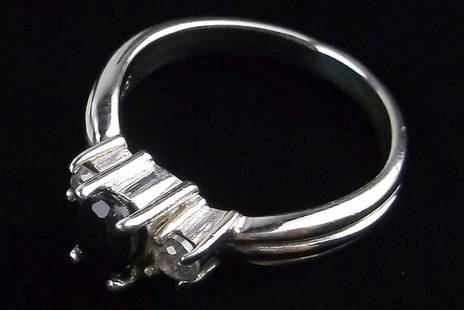 Mint Thick Sterling Silver Sapphire Ring 6: Solid Sterling Silver Guaranteed, in Brand New Never Worn Condition.