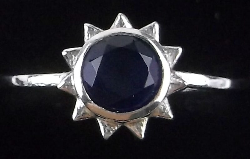New Sterling Silver Blue Chalcedony Sun Ring 8.25: Solid Sterling Silver Guaranteed, in Brand New Never Worn Condition.
