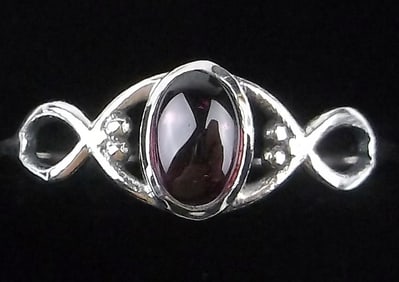 New Bali Sterling Silver Amethyst Ring 7