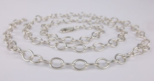 New Vintage Heavy Sterling Silver Chain Necklace 24"