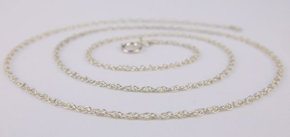 Mint Vintage Sterling Silver Helix Rope Chain Necklace 18"