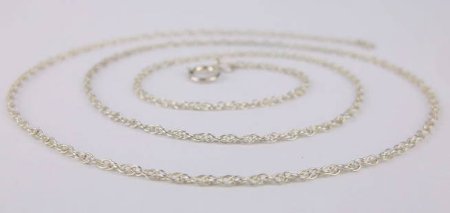 Mint Vintage Sterling Silver Helix Rope Chain Necklace 18": Guaranteed Solid 925 Sterling Silver, in Excellent Condition