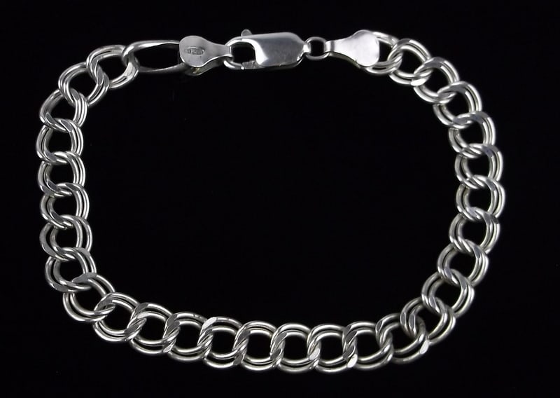 Mint Vintage Italian Sterling Silver Chain Bracelet 7.5": Guaranteed Solid 925 Sterling Silver, in Excellent Condition