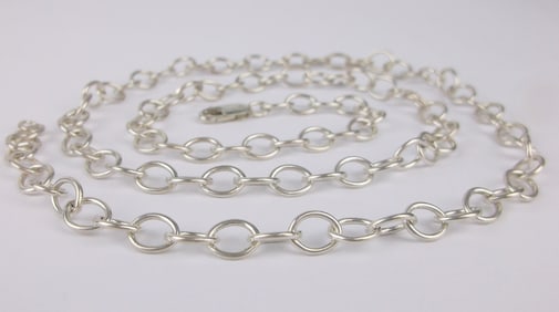 New Vintage Heavy Sterling Silver Chain Necklace 24"