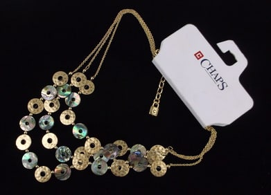 New Chaps Ralph Lauren Abalone Necklace 18"