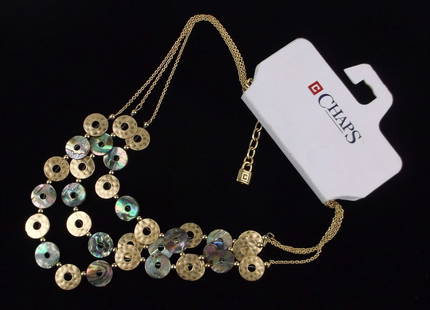 New Chaps Ralph Lauren Abalone Necklace 18": new condition