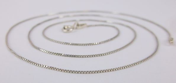 Mint Vintage Italian Sterling Silver Box Chain Necklace 19.5"