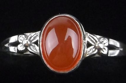 New Sterling Silver Red Calcite Ring 6