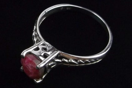 New Sterling Silver 1ct Ruby Solitaire Engagement Ring 9
