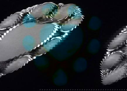 Mint Vintage Sterling Silver Turquoise Heart Ring 7: Guaranteed Solid 925 Sterling Silver, in Excellent Condition