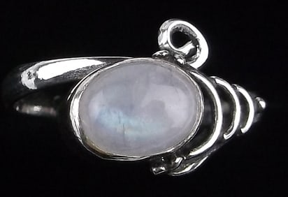 New Sterling Silver Moonstone Ring Adjustable 6-9