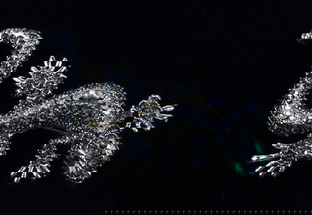 Mint Enameled Rhinestone Lizard Brooch: Mint Condition, In Like New Condition, Perfect