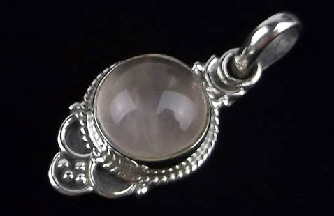 New Bali Sterling Silver Rose Quartz Pendant: Solid Sterling Silver Guaranteed, in Brand New Never Worn Condition.