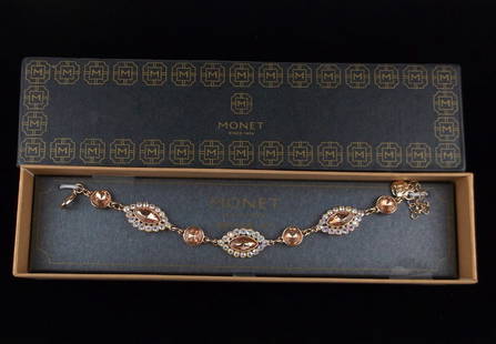 New Boxed Monet Rhinestone Bracelet 9" $26: new condition