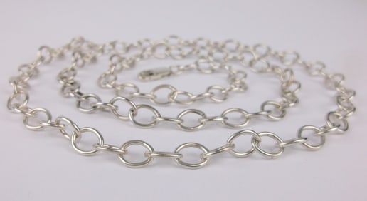 New Vintage Heavy Sterling Silver Chain Necklace 24"
