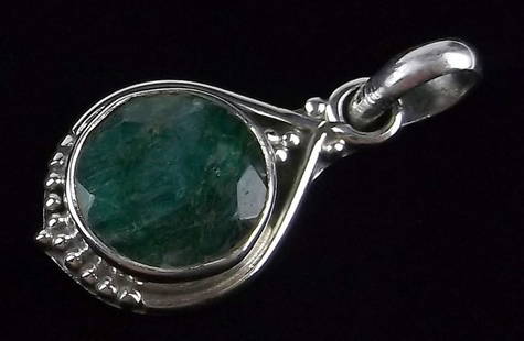 New Bali Sterling Silver 3ct Emerald Pendant: Solid Sterling Silver Guaranteed, in Brand New Never Worn Condition.