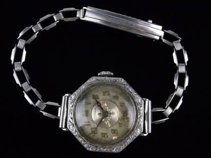 Rare 1890s Victorian Fontain Wristwatch Swiss Very Ornate: A Rare 1890s Fontain Wristwatch, Swiss Made, very ornate. Watch Winds Great and it will tick for 20-30 seconds but then stop so it might need cleaning