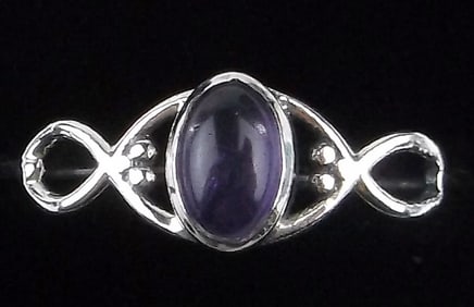 New Sterling Silver Amethyst Ring 8