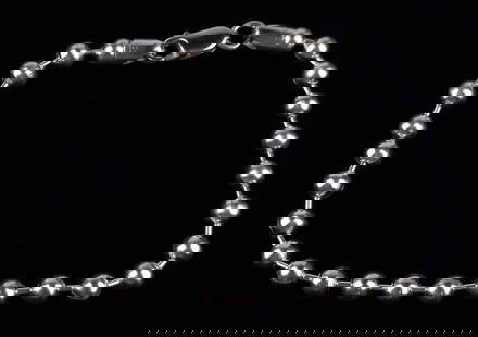 New Vint Heavy Italian Sterling Silver Ball Chain Bracelet 8.25": Guaranteed Solid 925 Sterling Silver, in Excellent Condition